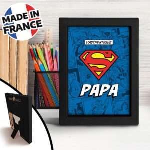 SUPERMAN - Black Kraft Frame 15x20 - L'AUTHENTIQUE "S" PAPA
