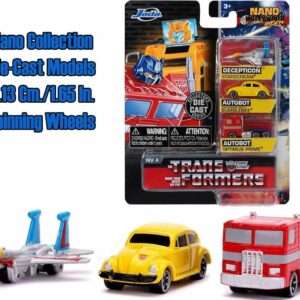 TRANSFORMES G1 – 3 VEHICLES SET - DIE-CAST NANO MODELS Modelli In Scala Jada Toys