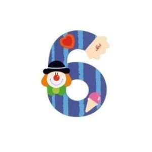 Trudi Sevi 82216 - Numero 6 in legno a forma di Clown 8 cm Decorazione