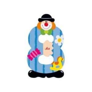 Trudi Sevi 82218 - Numero 8 in legno a forma di Clown 9,5 cm Decorazione