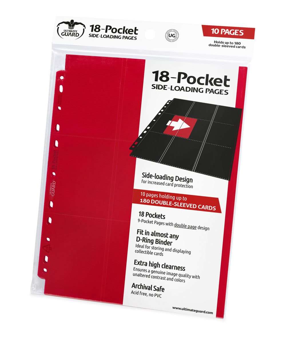Ultimate Guard 18-Pocket Pages Side-Loading Red (10) Ultimate Guard