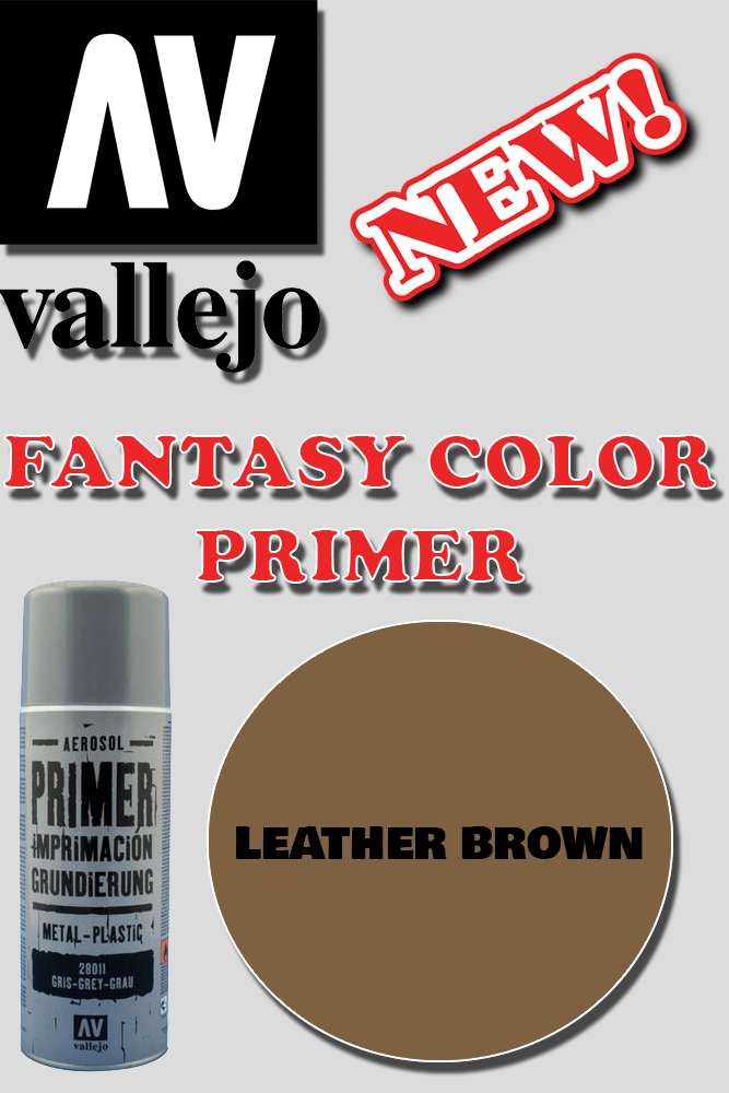 VALLEJO FANTASY COLOR PRIMER LEATHER BROWN 28014 COLORI VALLEJO
