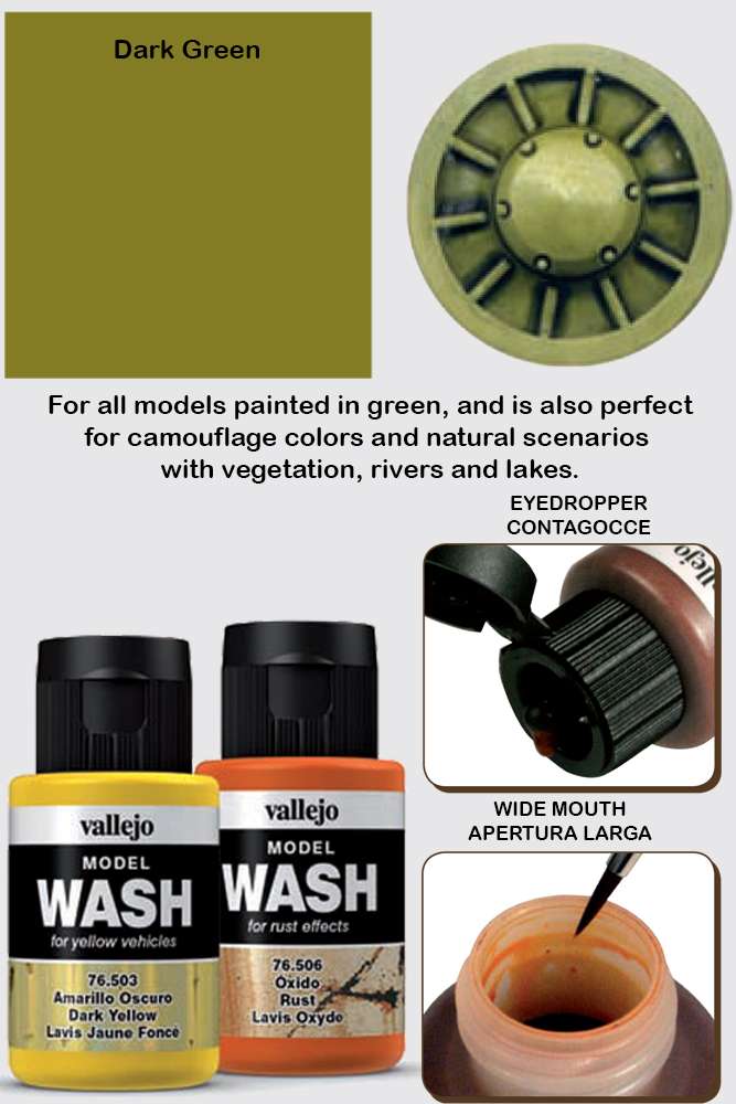 VALLEJO MODEL WASH DARK GREEN 76512 COLORI VALLEJO