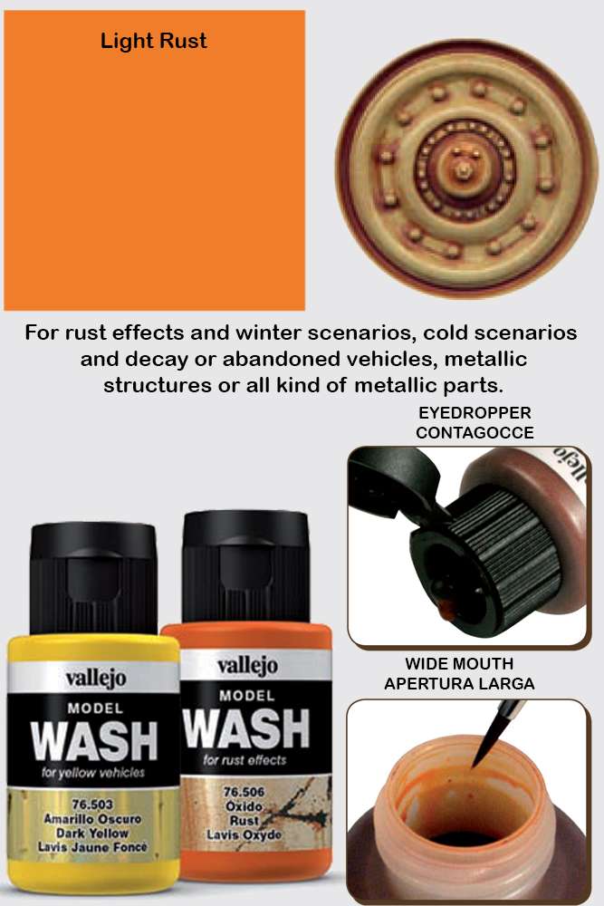VALLEJO MODEL WASH LIGHT RUST 76505 COLORI VALLEJO