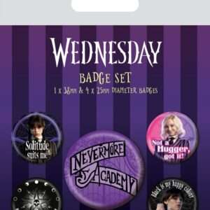 Wednesday Pin-Back Buttons 5-Pack Nevermore Pyramid International
