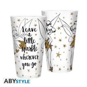Abyver117 - Disney - Bicchiere Tinkerbell Gold 500ml Di Vetro Gadget