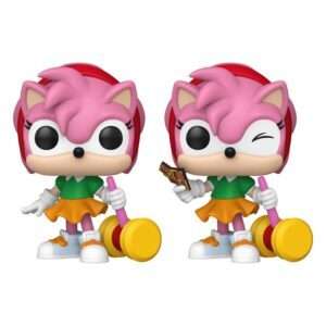 Sonic - The Hedgehog Pop! Games Vinile Figures Amy Rose Con Piko Hammer Con Chase 9 Cm Funko