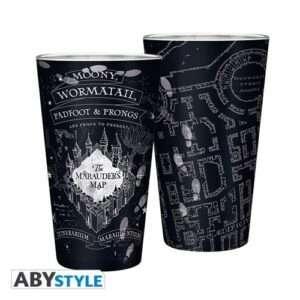 Abyver130 - Harry Potter - Bicchiere 400ml Di Vetro Mappa Del Malandrino Gadget