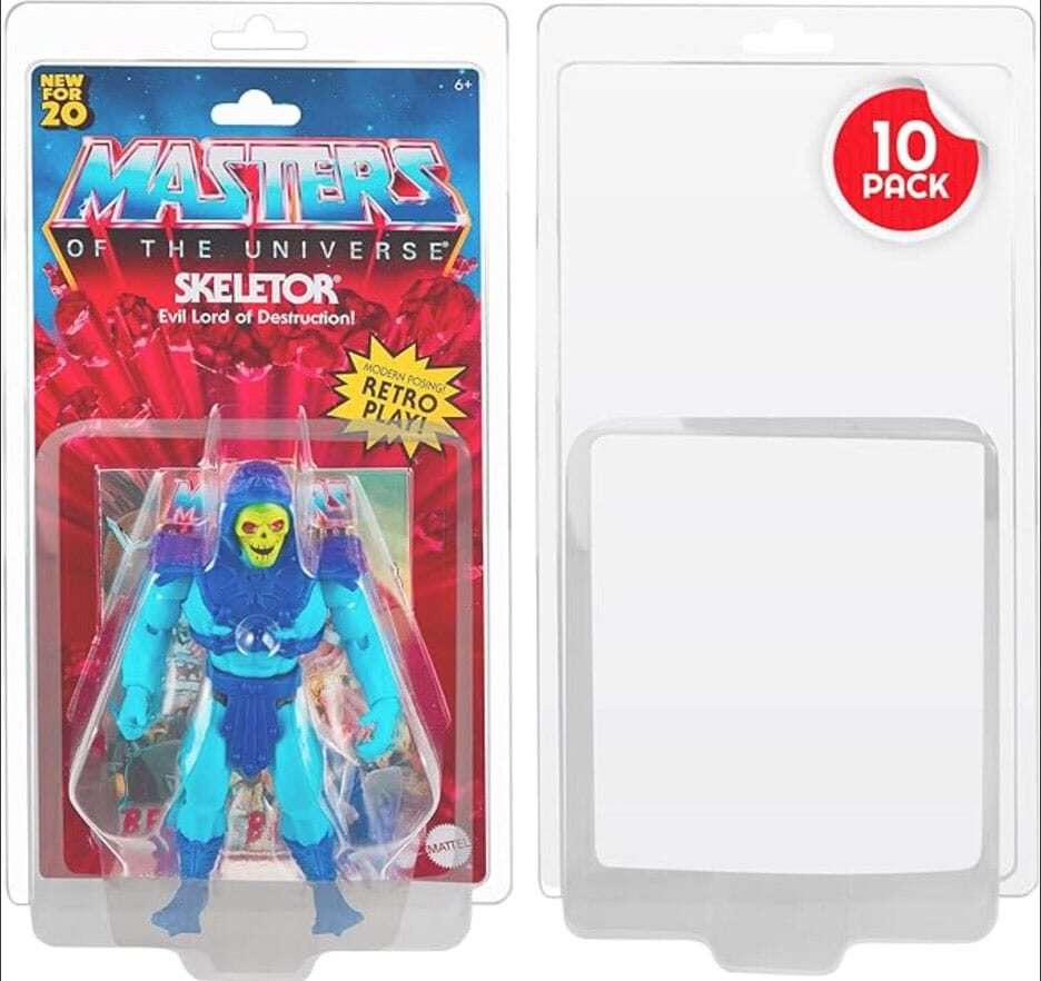 Clamshell PET Protectors 10-Pack For Masters Of The Universe Action Figures Evoretro