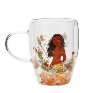 Disney Princess Moana Vaiana Floral Decorative Glass Tazza Widdop & Co