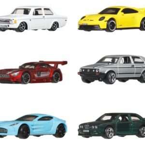 Hot Wheels Silver Series Die-Cast Vehicle 6-Pack 1/64 Euro Style Mattel