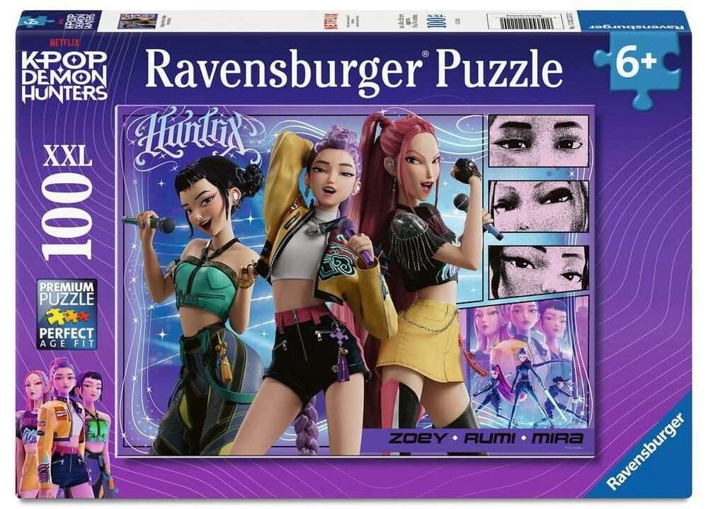 Kpop Demon Hunters Children's Jigsaw Puzzle Happy Fans, Happy Honmoon! (100 Pezzi Xxl) Ravensburger