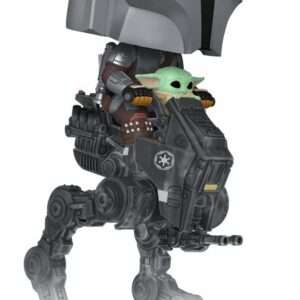 Star Wars: The Mandalorian E Grogu Pop! Rides Deluxe Vinile Bobblehead Figura The Mandalorian Con Grogu In Imperial Remnant