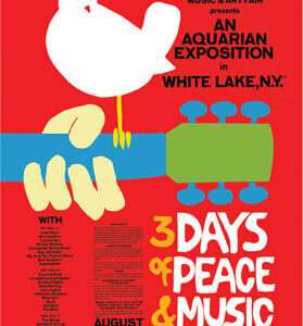 AQUARIUS ENT WOODSTOCK RED TIN SIGN INSEGNA