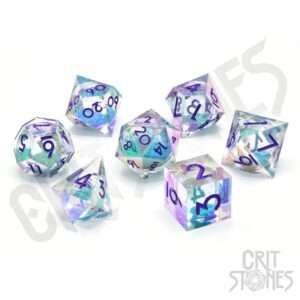 CritStones Liquid Core Dice Set Fantasia Fluid Electroplated  (7) Glassstaff
