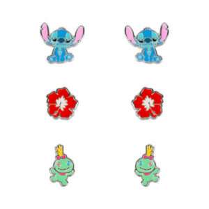 Disney Stitch Set 3 Pairs Of Orecchini Silver Peers Hardy