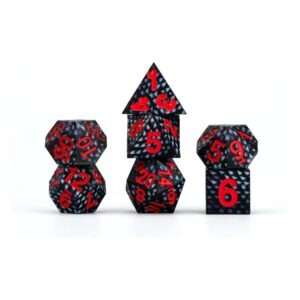 Dragon Storm Sharp Edge Silicone Dice Set Black Dragon Scales (7) FanRoll