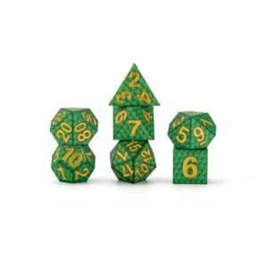 Dragon Storm Sharp Edge Silicone Dice Set Green Dragon Scales (7) FanRoll