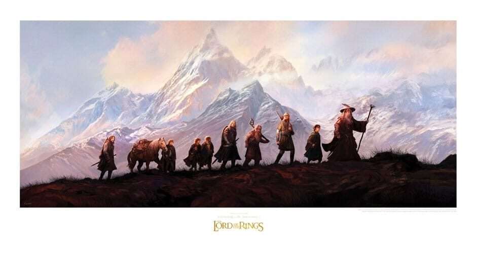 Il Signore Degli Anelli Art Print La Compagnia Dell'Anello 59 x 30 Cm Weta