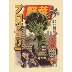 Ilustrata Broccozilla Deep Tela Printed Art Pyramid International