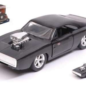 JADA TOYS JADA97042 DOM S DODGE CHARGER R/T 1970 FAST & FURIOUS 7 BLACK 1:32 Modellino