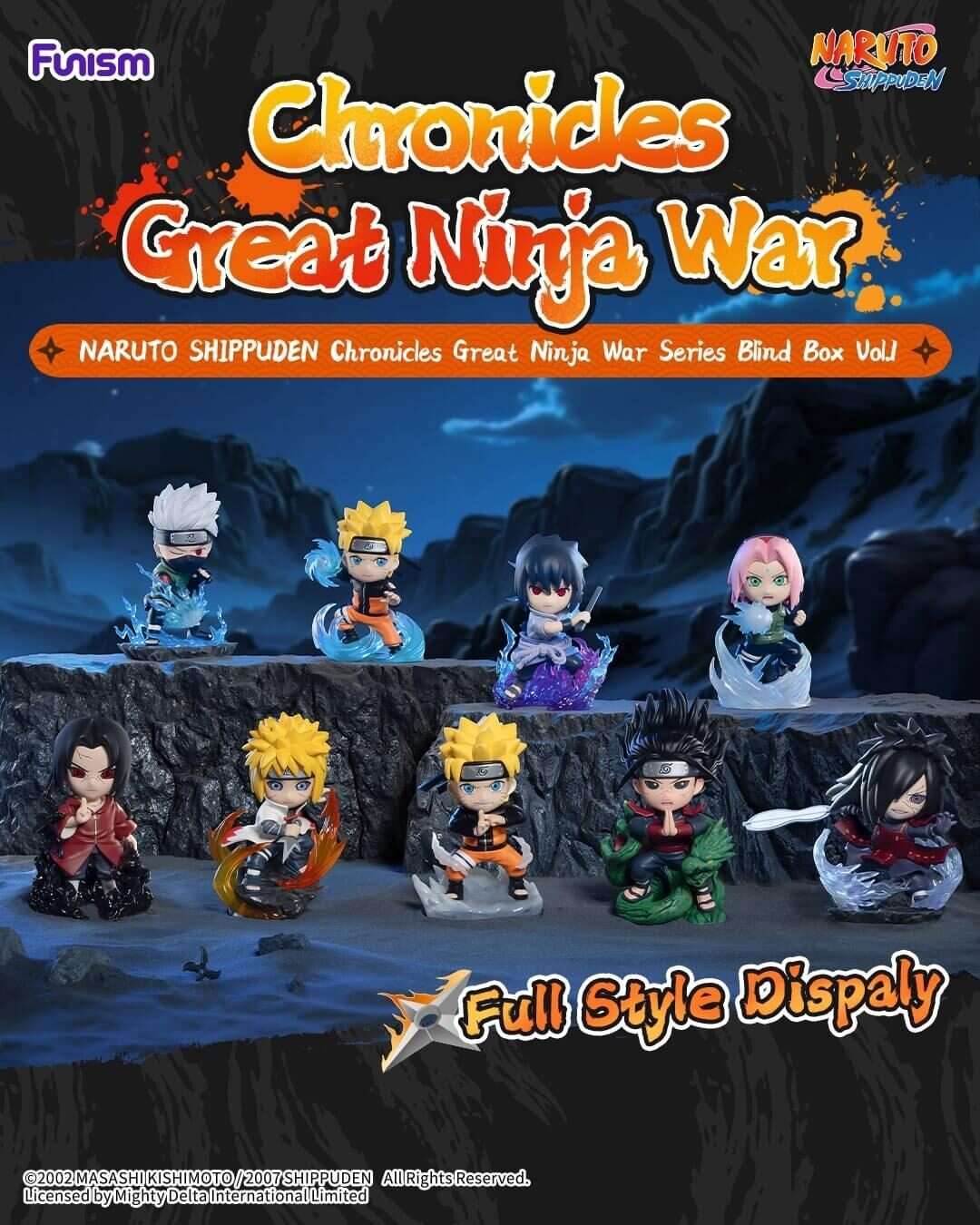 Naruto Shippuden Great Ninja War Blind Box Figura Display (8) Mini Figura Funism
