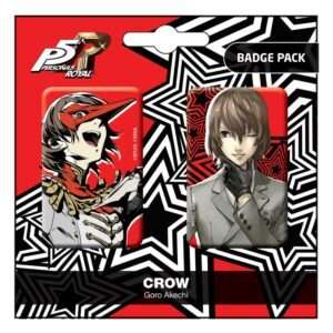Persona 5 Royal Spilla Badges 2-pack Crow / Goro Akechi Popbuddies
