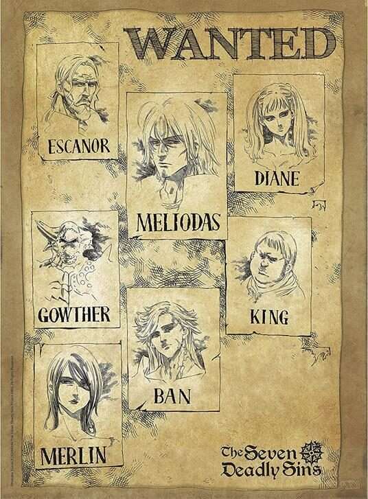 The Seven Deadly Sins - Poster "wanted" (52x38)