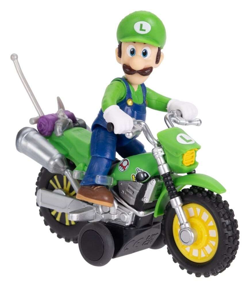 The Super Mario Galaxy Movie Action Figura Con Pull Back Motorcycle Luigi 6 Cm Jakks Pacific