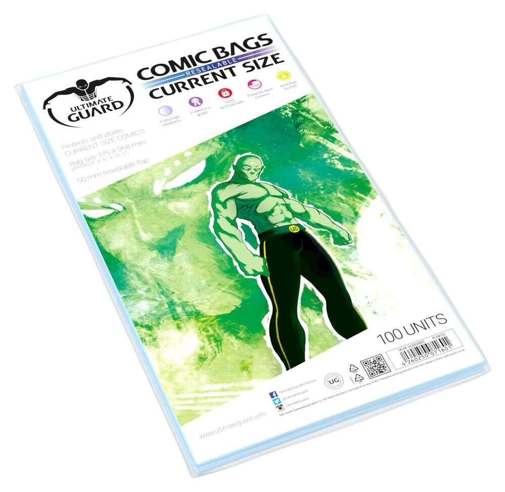 Ultimate Guard Comic Bags Resealable Current Size (100) Ultimate Guard