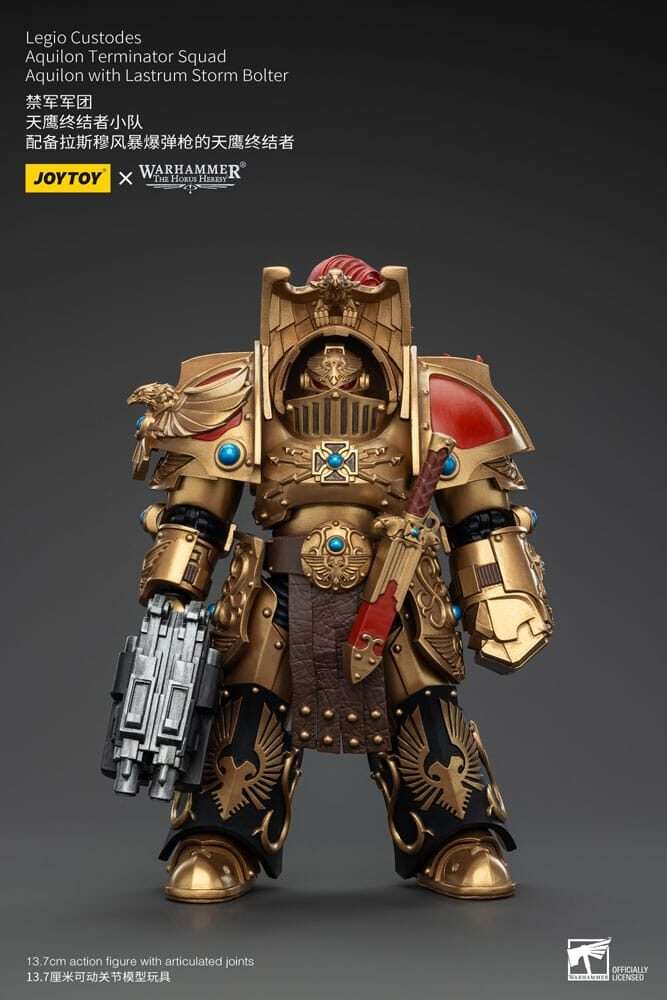 Warhammer Action Figura 1/18 Legio Custodes Con Lastrum Storm Bolter 14 Cm