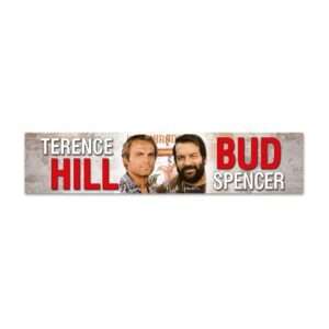 Bud Spencer & Terence Hill Tin Sign Con Magnet Autogramm 16 X 3,5 Cm Blechwaren Fabrik Braunschweig