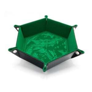 CritStones Folding Dice Tray Dragon Skin Edition Green Glassstaff