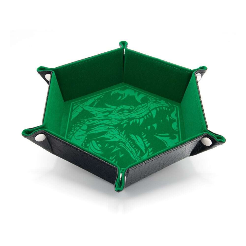 CritStones Folding Dice Tray Dragon Skin Edition Green Glassstaff