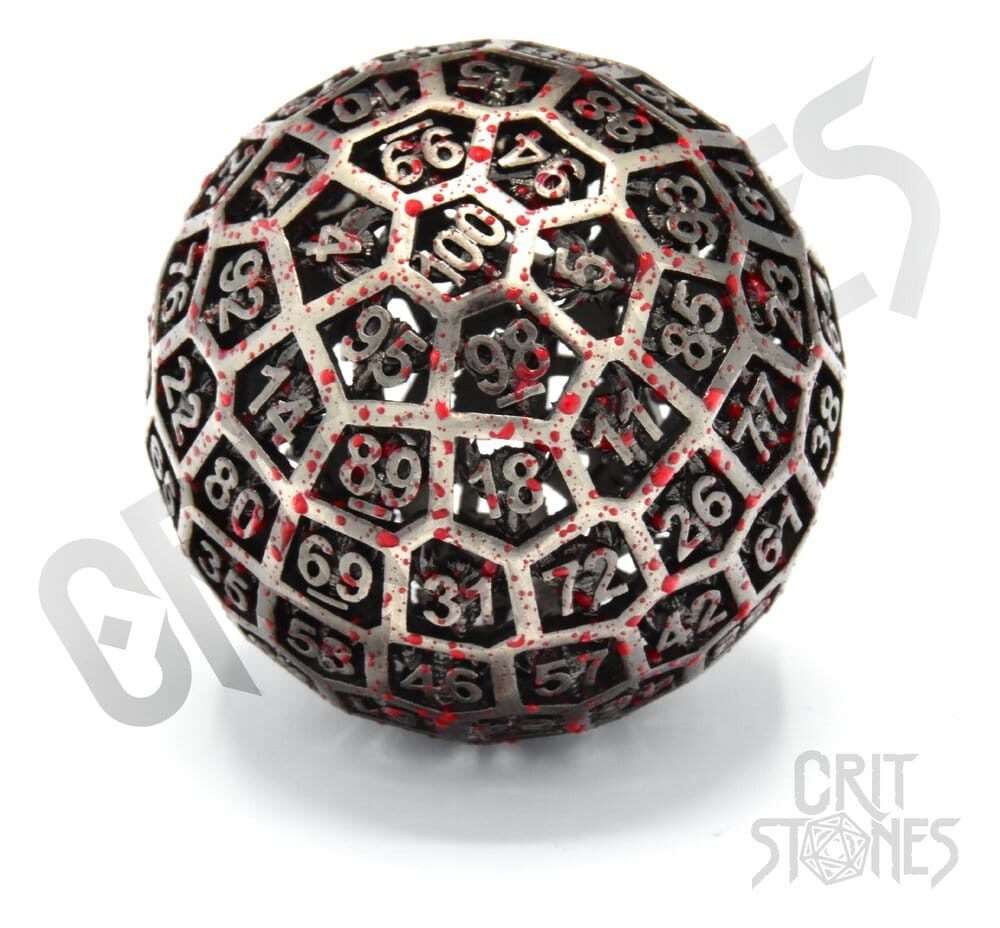 CritStones Hollow Metal Dice D100 Centigrave Glassstaff
