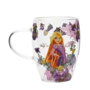Disney Rapunzel floral decorative glass mug Widdop & Co