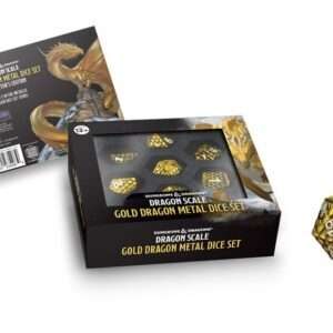 Dungeons & Dragons Premium Metal Dice Set Dragon Scale Gold (7) FanRoll