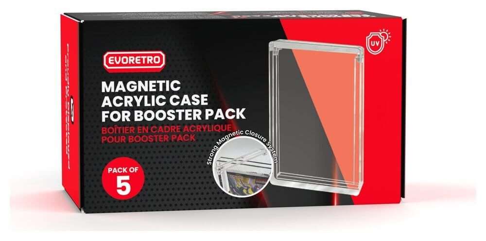 Evoretro Acrylic Display Case 5-Pack For Booster Packs Evoretro