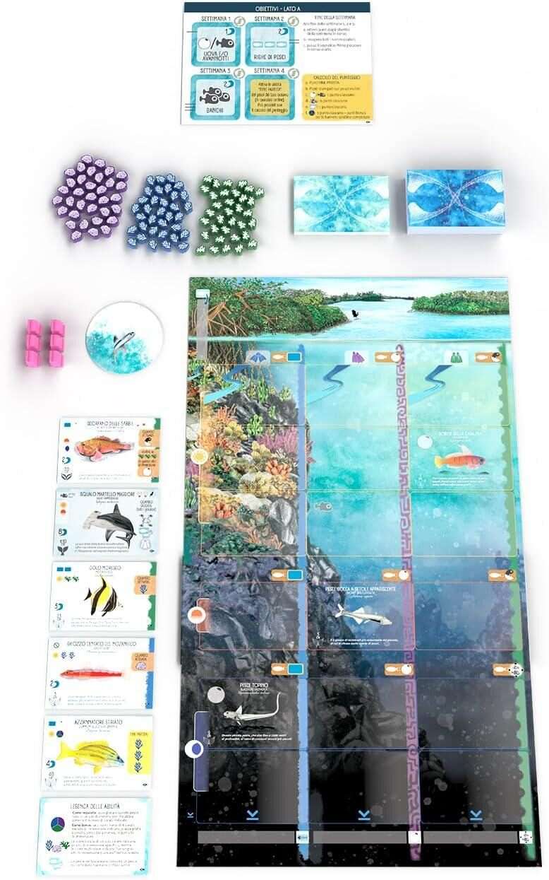 Finspan: Squali e Coralli - Gioco da Tavolo - 10 Anni + Espansione (ITA) - Da Vinci Giochi