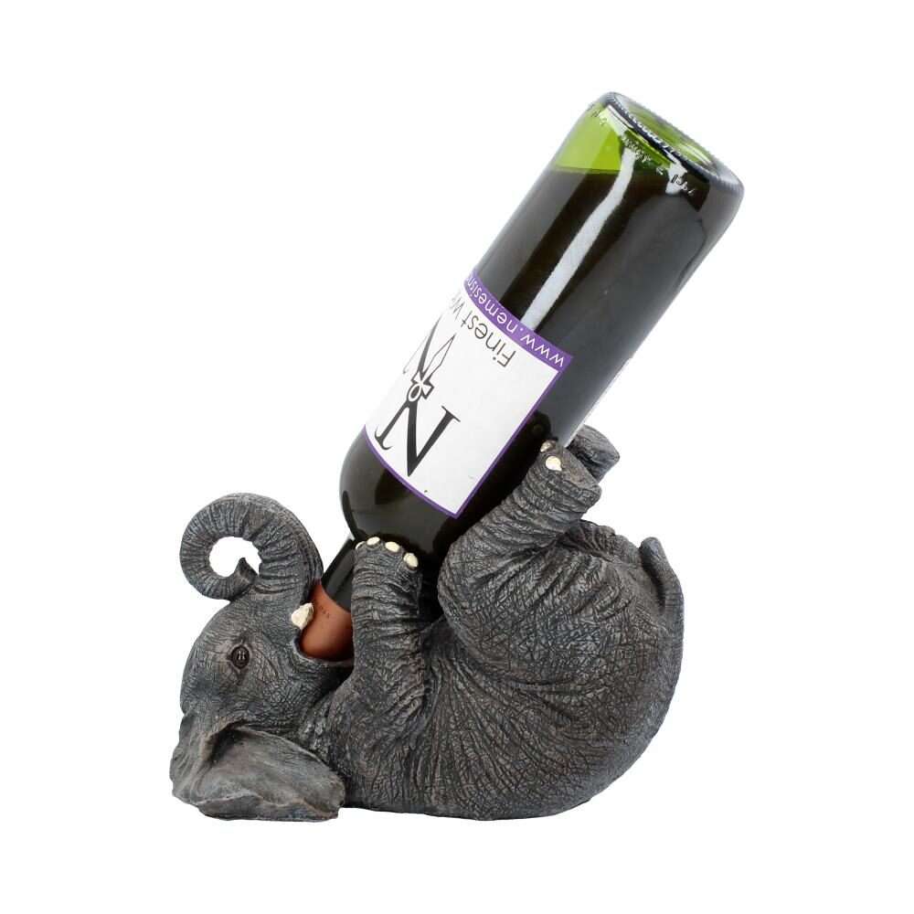 Guzzlers Grey Elephan Wine Bottiglia Holder Accessori Nemesis Now