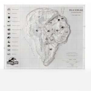 Jurassic Park Topographic Map Isla Nublar Toynami