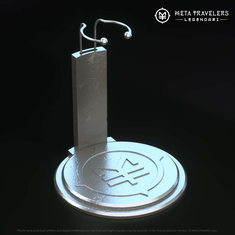 Legendari Action Figura Stand Con Metatravelers Logo Metatravelers