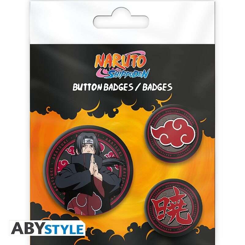 NARUTO SHIPPUDEN ITACHI & AKATSUKI BADGE PACK Badge Pack Abystyle Studio