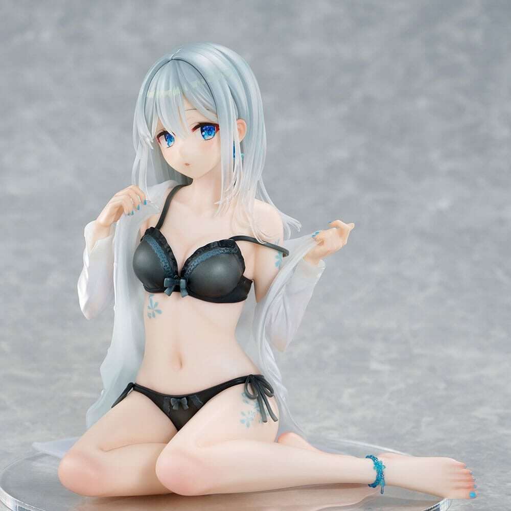 Original Character Pvc Statua 1/7 Silver-haired Girl Sky Blue Morning Special Outfit Ver. By Fuumi Illustration 16 Cm Union