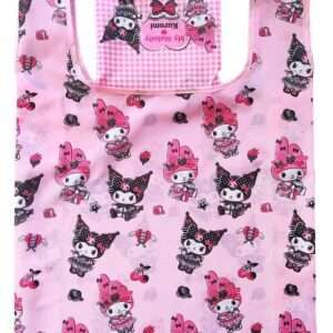 Sanrio Pink Black Party Series Borsa Portatutto Kuromi & My Melody Foldable Sakami Merchandise