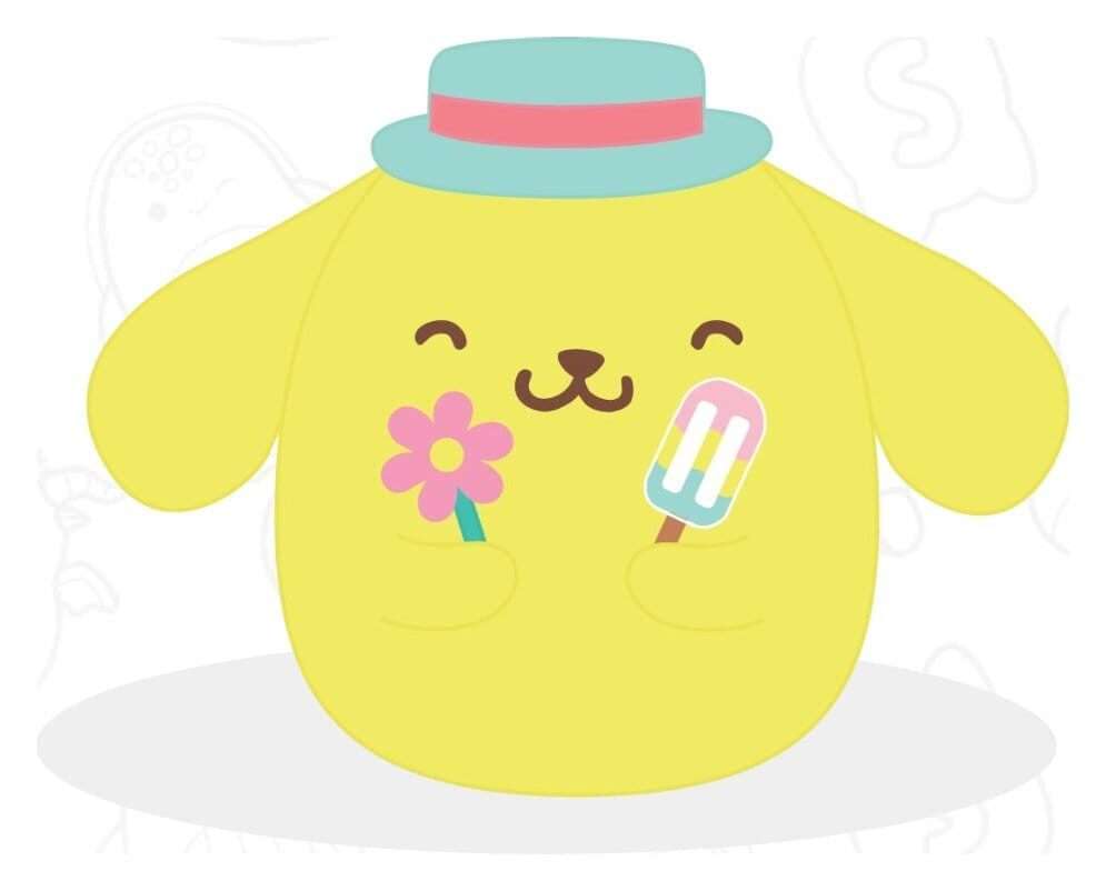 Sanrio Squishmallow Plush Figure Hello Kitty And Friends Seize The Moment Pompompurin Popsicle 20 Cm Jazwares