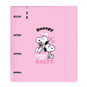 Snoopy A4 cardboard 4 rings binder with sheets Safta