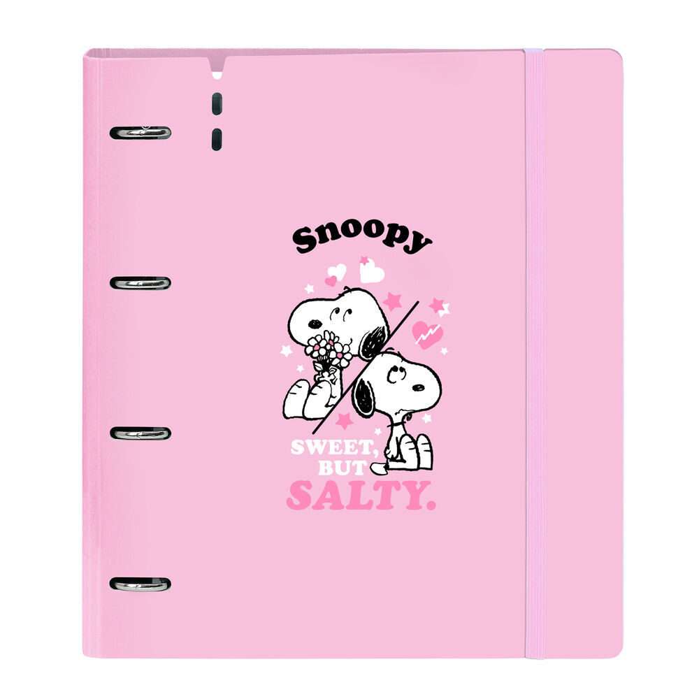 Snoopy A4 cardboard 4 rings binder with sheets Safta