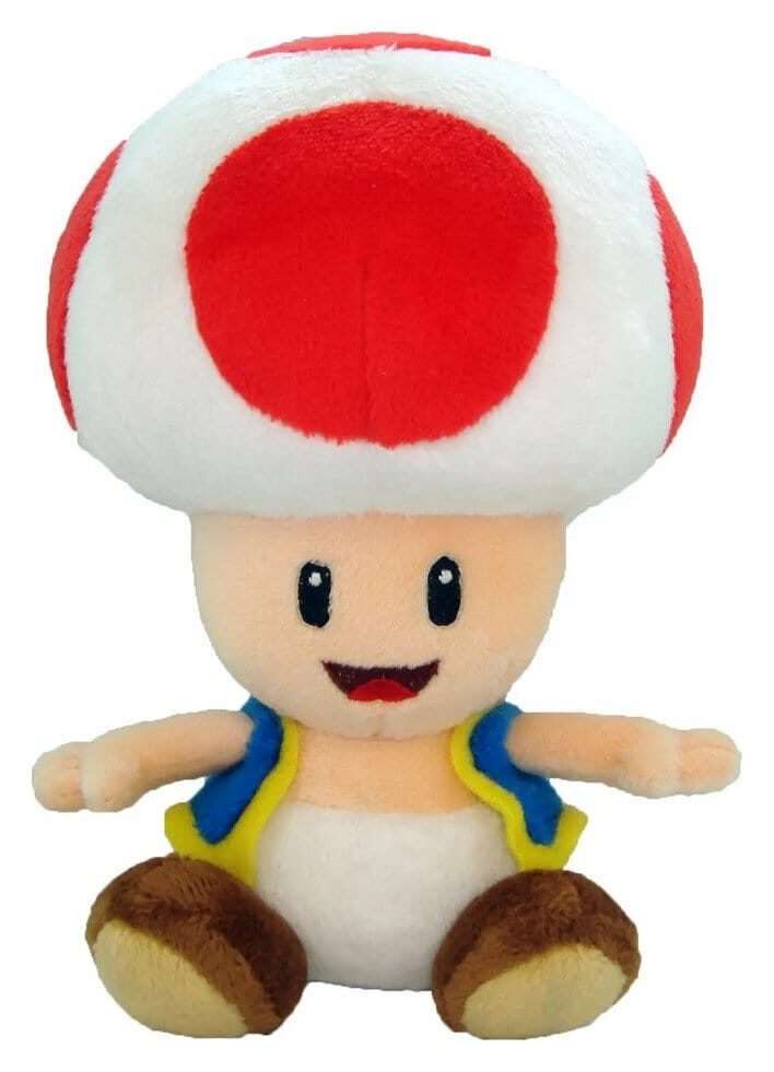 Super Mario Peluche Figura Toad 17 Cm Sanei