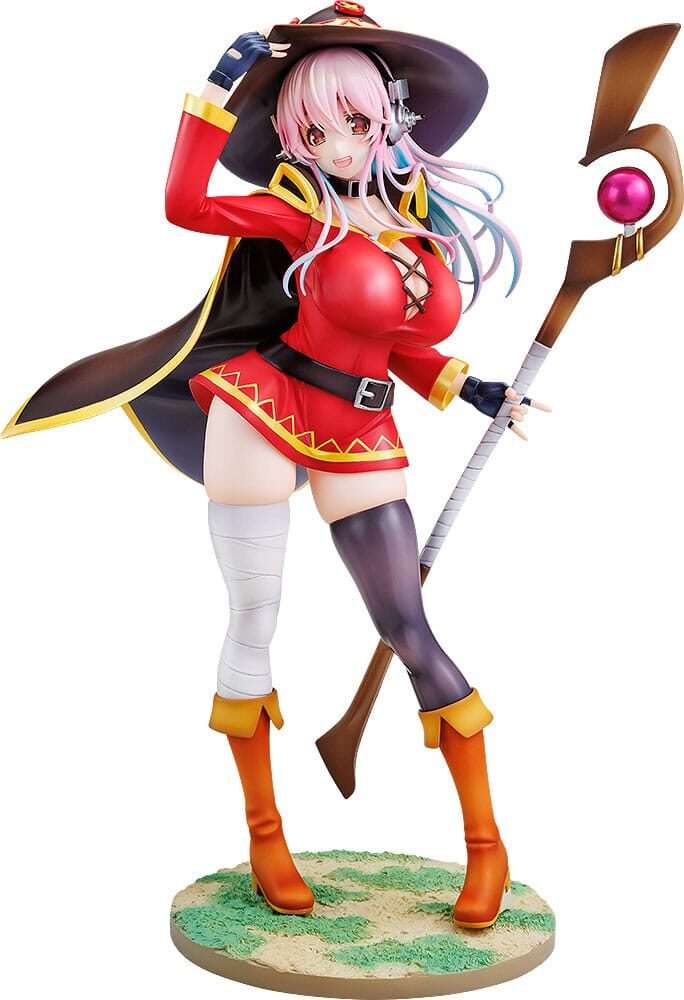 Super Sonico X Konosuba Pvc Statua 1/7 Super Sonico Megumin Collaboration Ver. 25 Cm Kadokawa